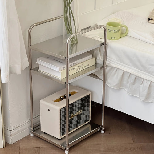 3-Layer Stainless Steel Multi-Purpose Storage Rack - Independent Storage Rack for Bathroom and Bedroom with 3-Layer Shelf for To